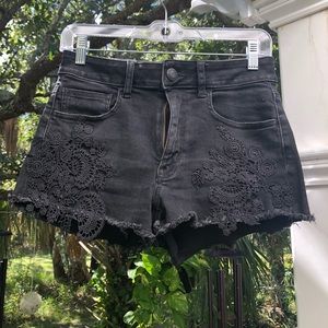 Black high waisted with front lace detail